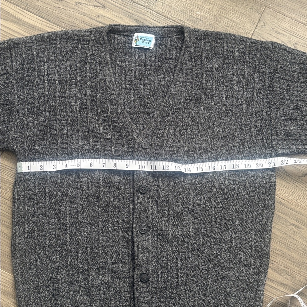 Carbon Copy | Vintage Grey Knit Button Cardigan Sweater Size Medium - Picture 6 of 9